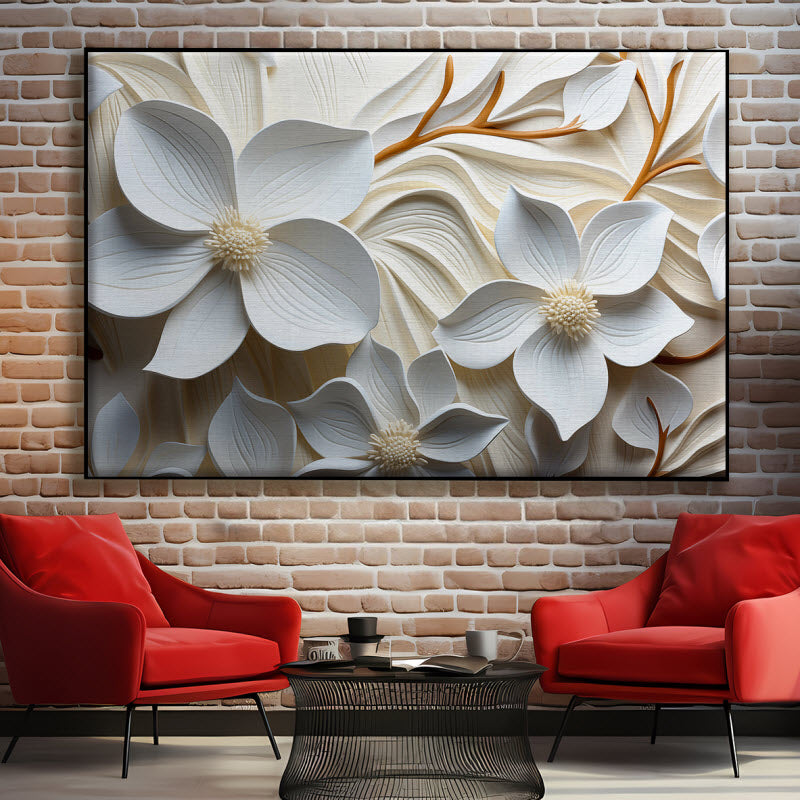 Textilspannrahmen mit Motiv: 3D Blumenmuster