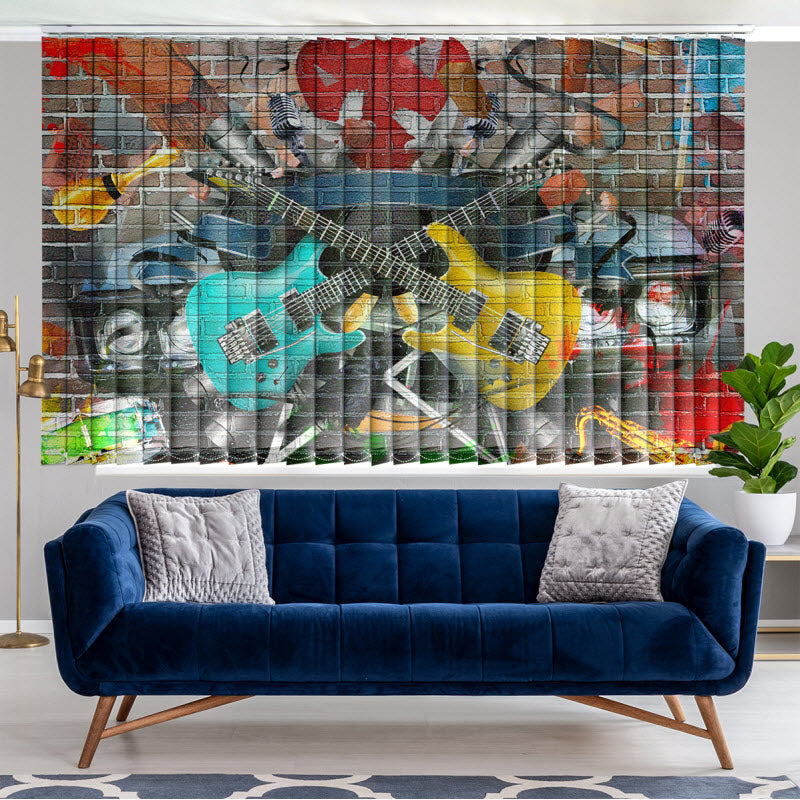 Lamellenvorhang mit Motiv: Graffiti Gitarre