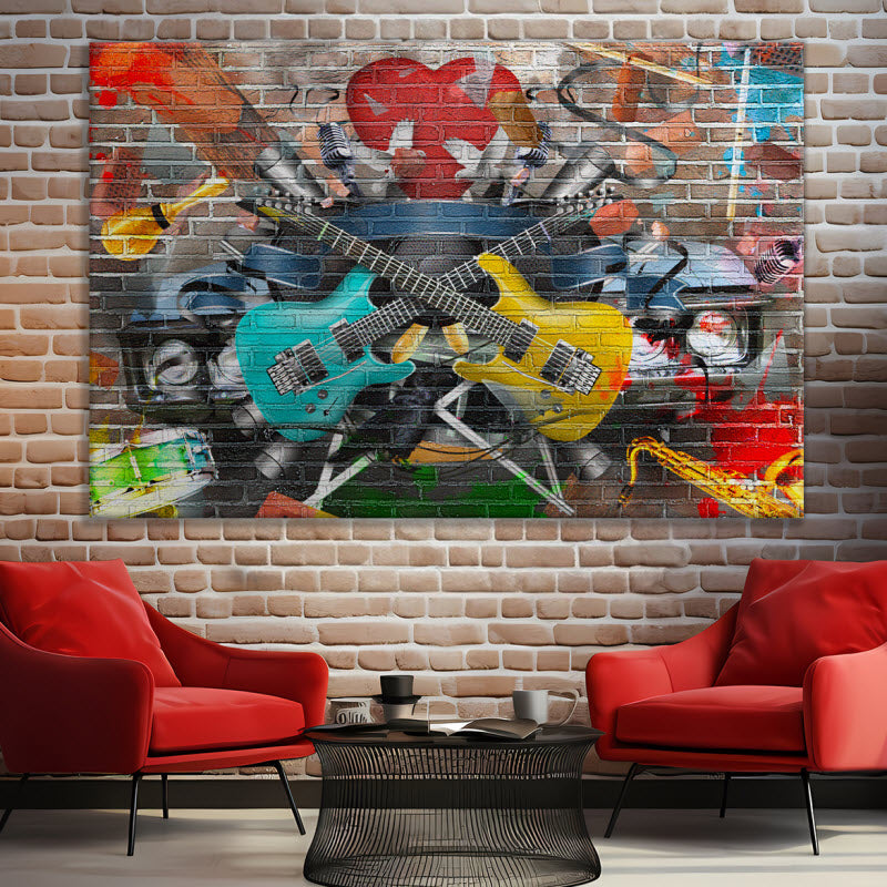Leinwand mit Motiv: Graffiti Gitarre