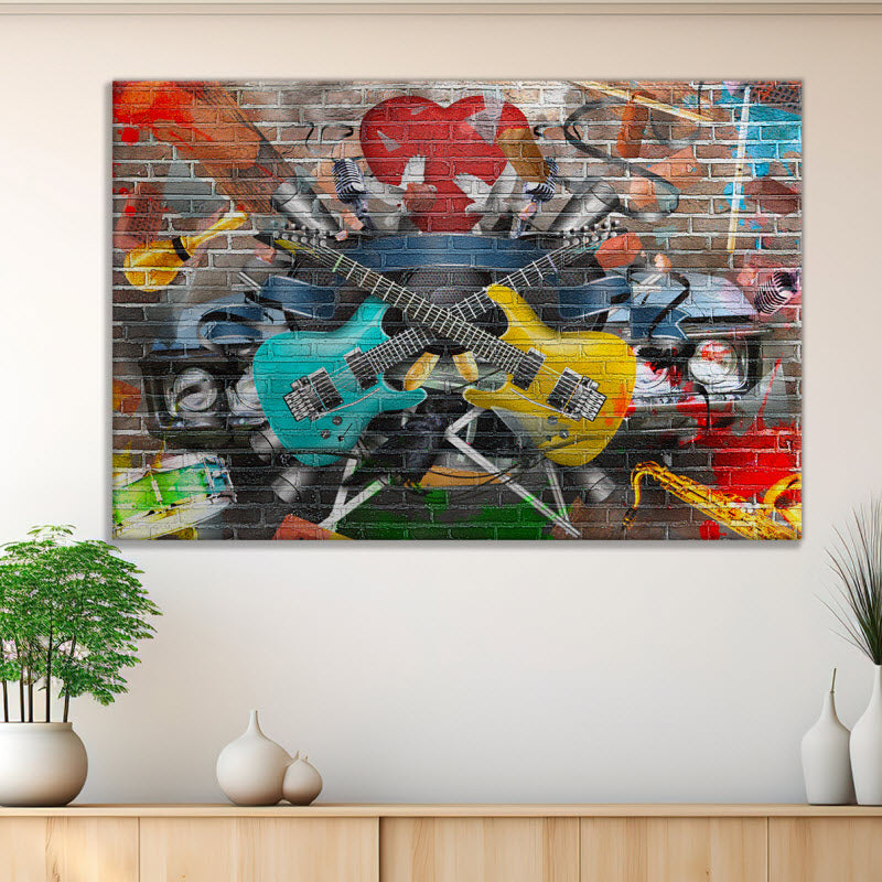 Leinwand mit Motiv: Graffiti Gitarre