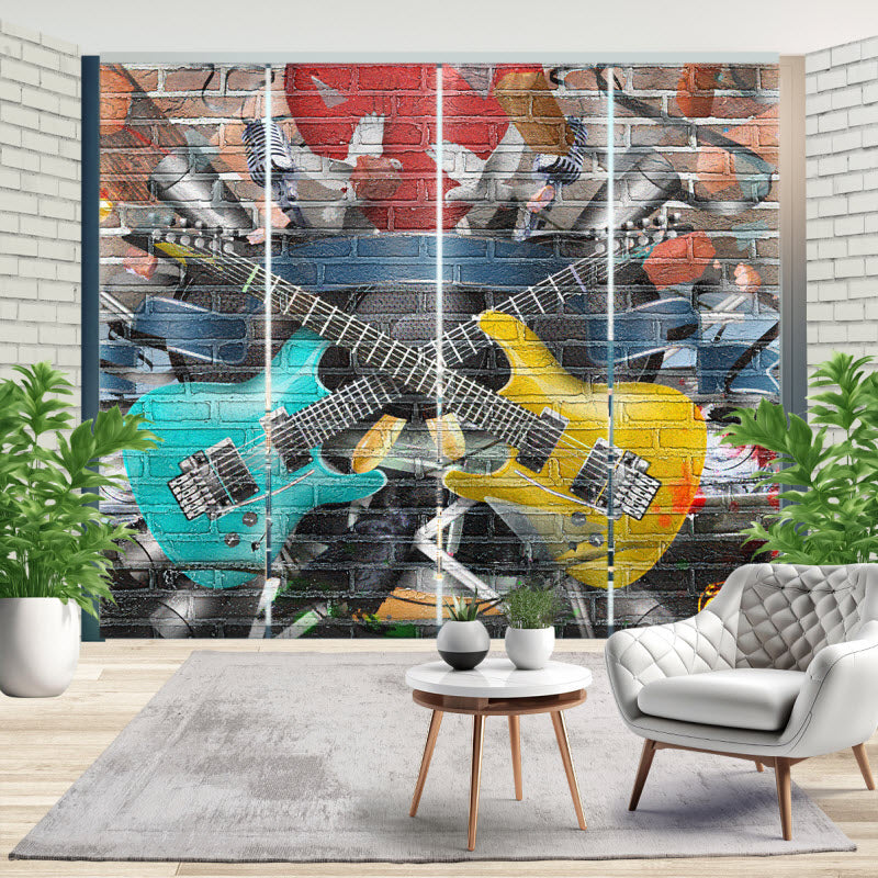 Schiebegardine mit Motiv: Graffiti Gitarre
