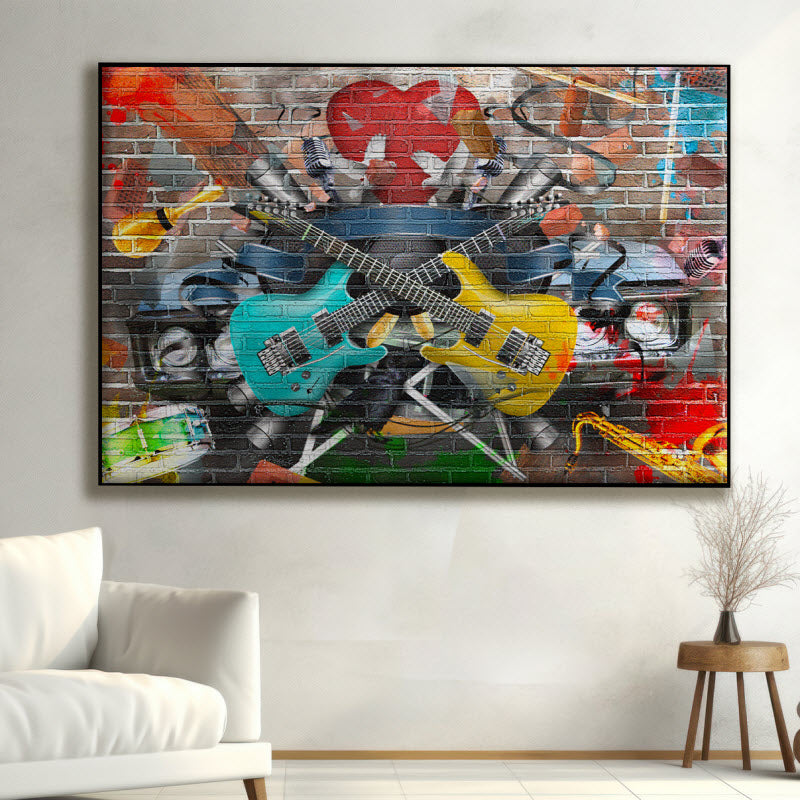 Textilspannrahmen mit Motiv: Graffiti Gitarre