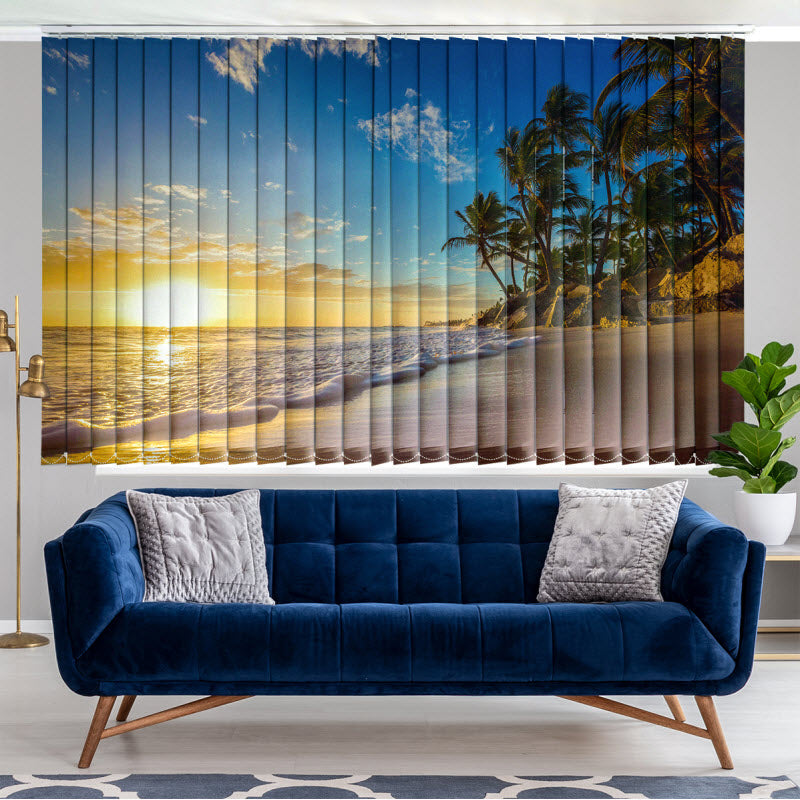 Lamellenvorhang mit Motiv: Sonnenuntergang am Meer