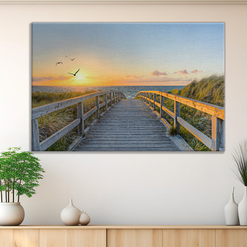 Leinwand mit Motiv: Sonnenuntergang in Sylt