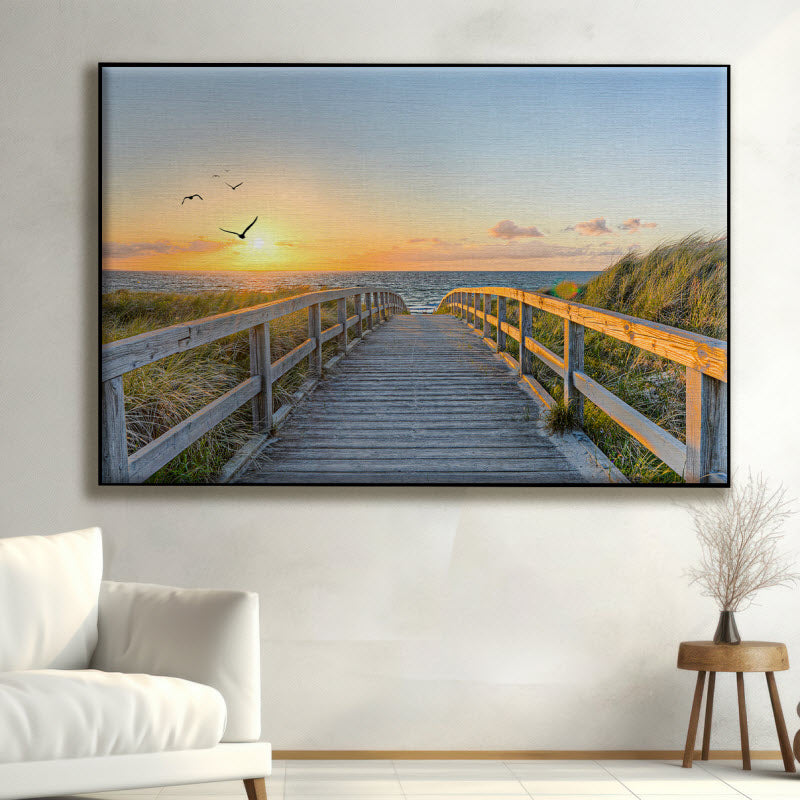 Textilspannrahmen mit Motiv: Sonnenuntergang in Sylt