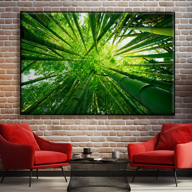 Textilspannrahmen mit Motiv: Grüne Bambusse