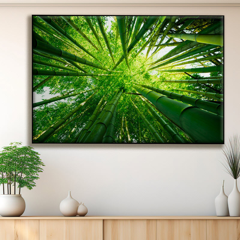 Textilspannrahmen mit Motiv: Grüne Bambusse