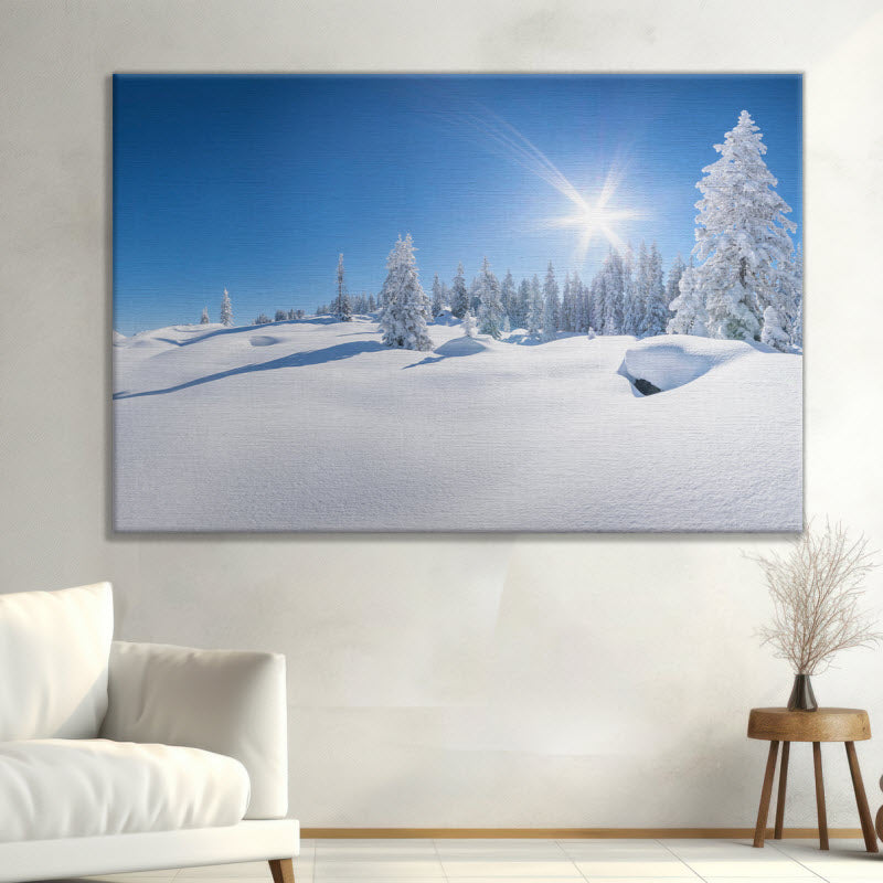 Leinwand mit Motiv: Verschneite Winterlandschaft