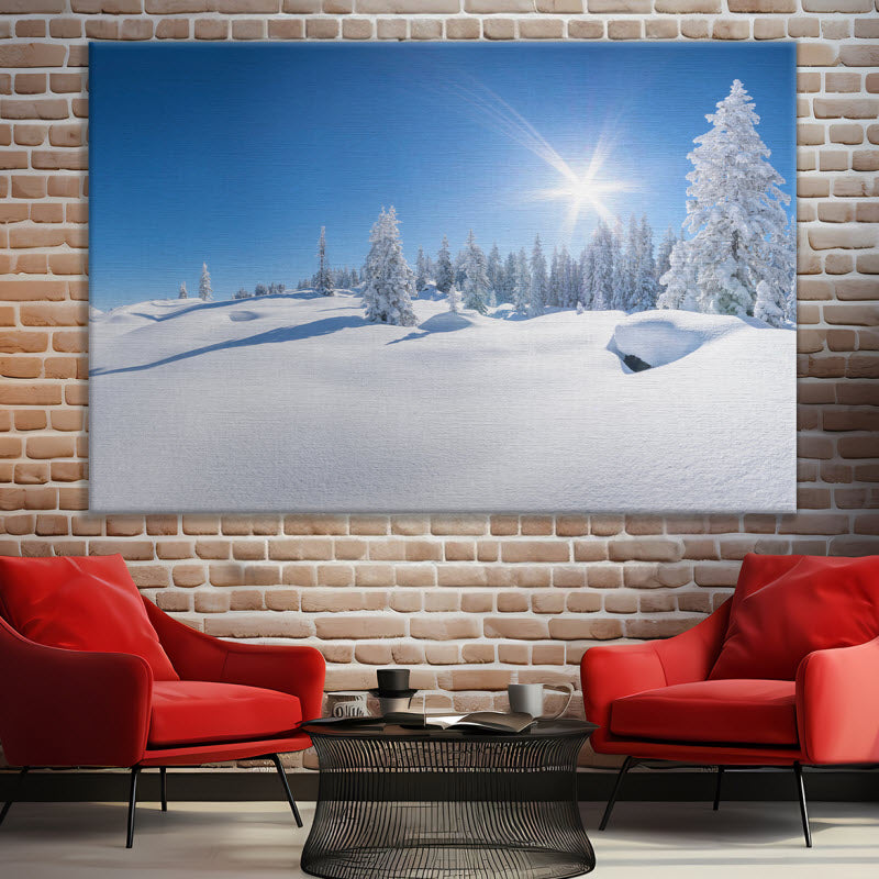 Leinwand mit Motiv: Verschneite Winterlandschaft