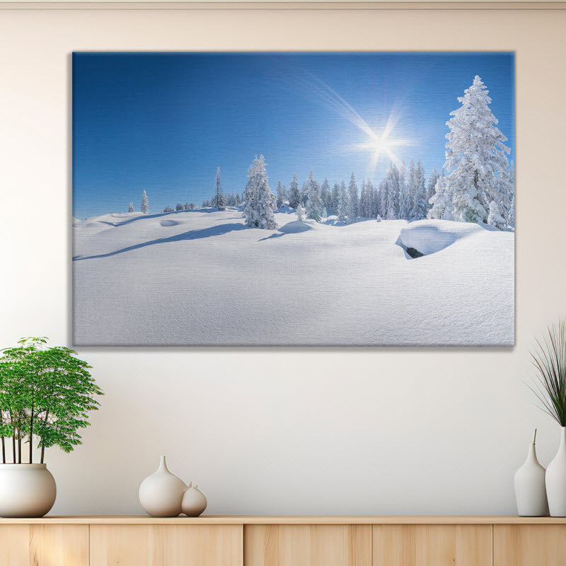 Leinwand mit Motiv: Verschneite Winterlandschaft