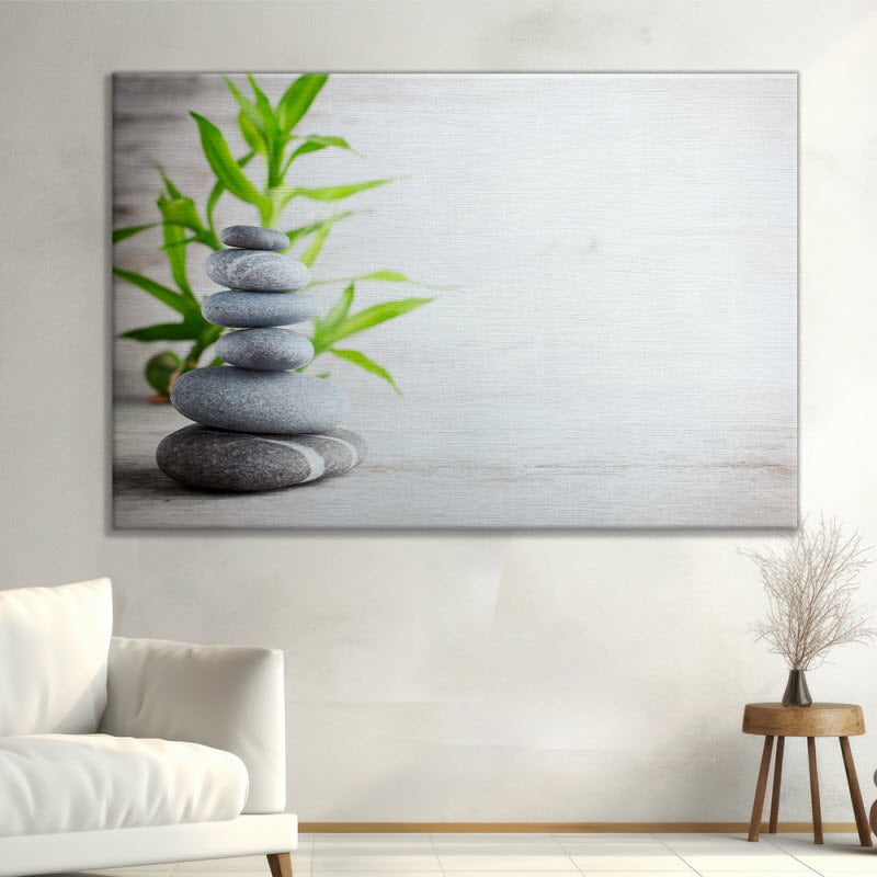 Foto Leinwand "Spa Steine grau"