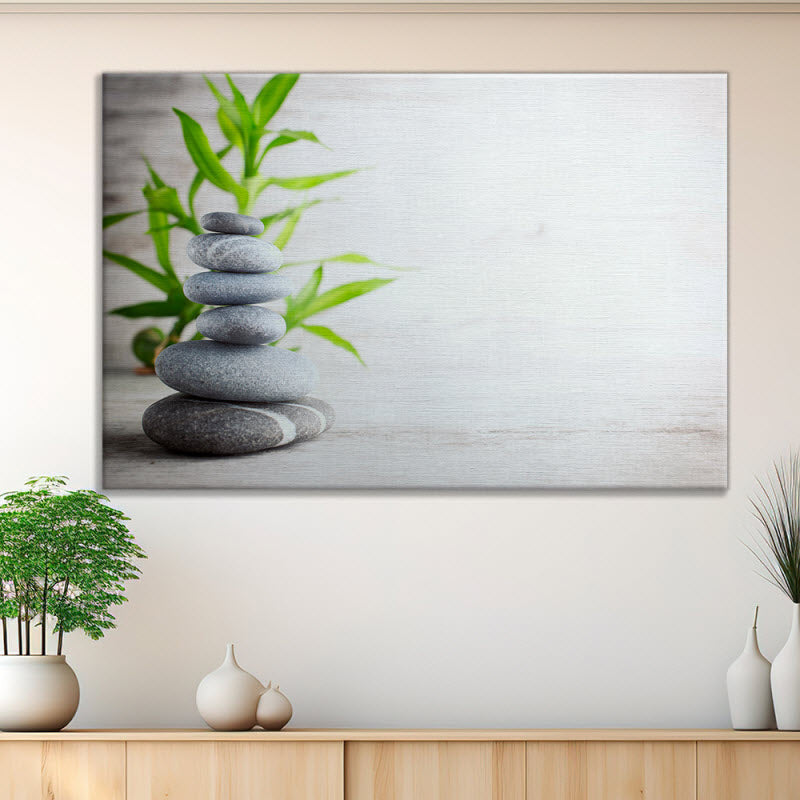 Foto Leinwand "Spa Steine grau"