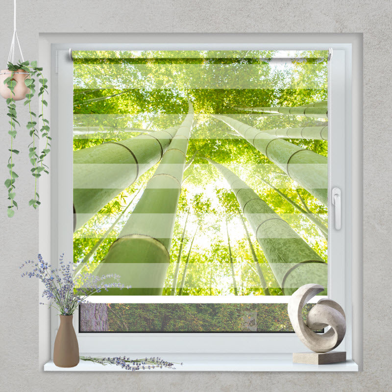Klemmfix Doppelrollo mit Motiv: Bambus