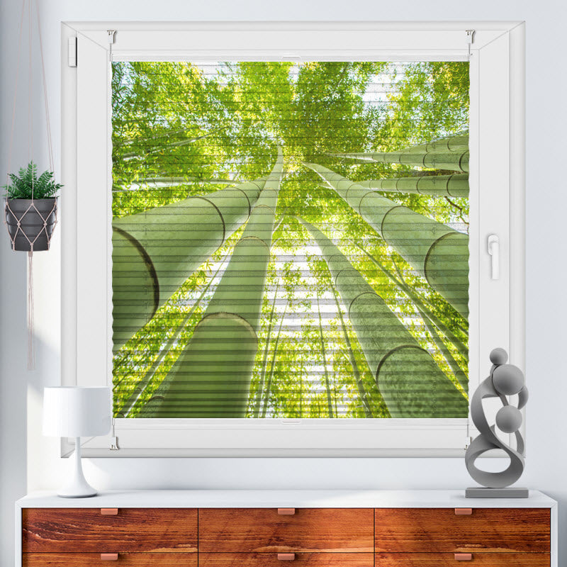 Wabenplissee mit Motiv: Bambus