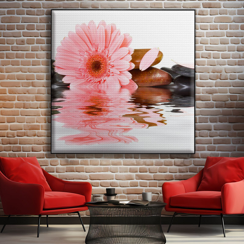 Akustikstoff mit Motiv: Rosa Blume