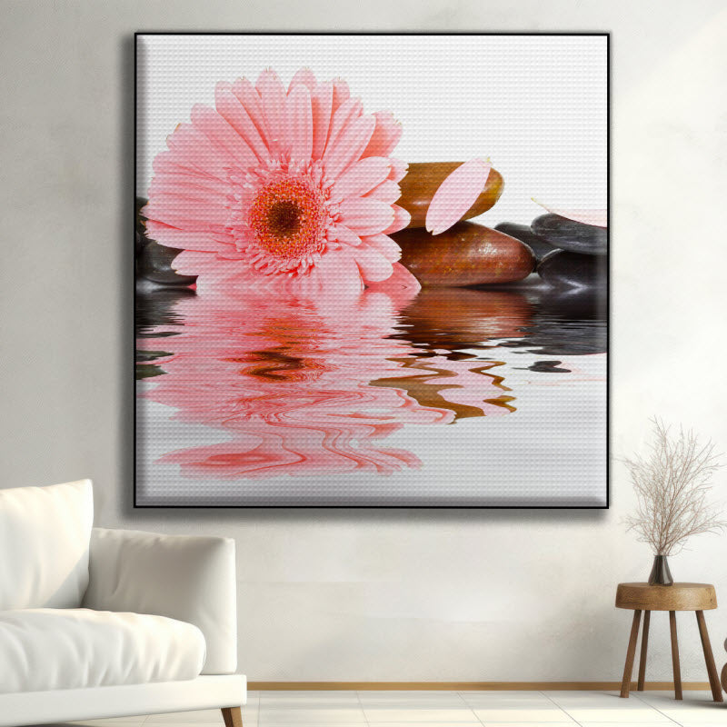 Akustikstoff mit Motiv: Rosa Blume