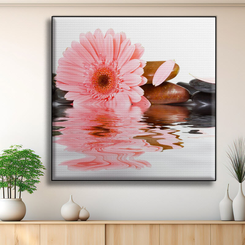 Akustikstoff mit Motiv: Rosa Blume