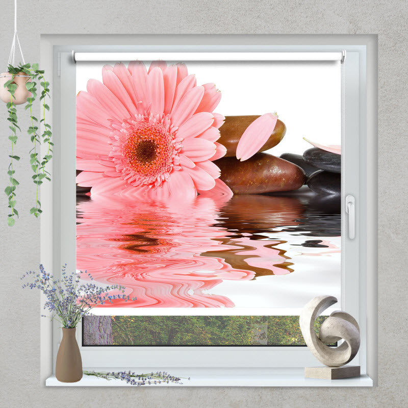Klemmfix Rollo mit Motiv: Rosa Blume