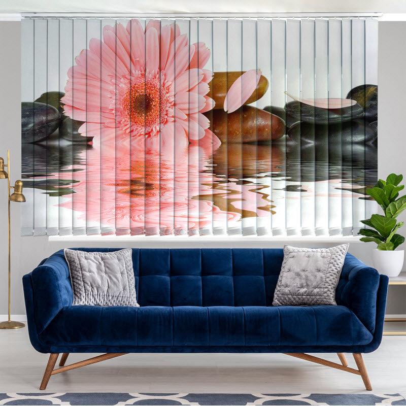 Lamellenvorhang mit Motiv: Rosa Blume