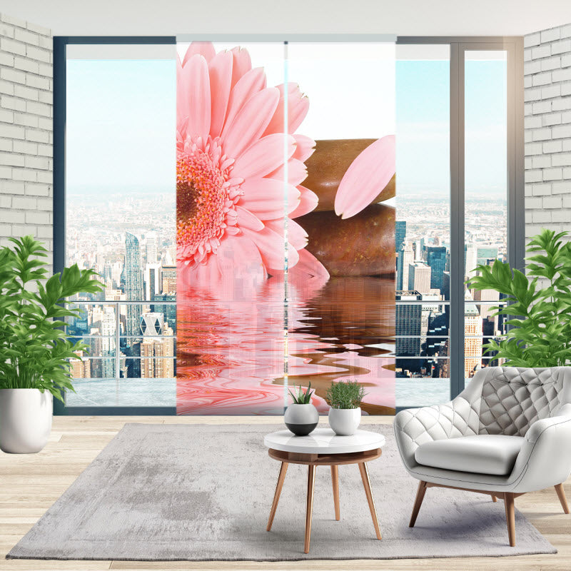 Schiebegardine mit Motiv: Rosa Blume