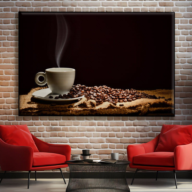 Akustikstoff mit Motiv: Kaffeetasse