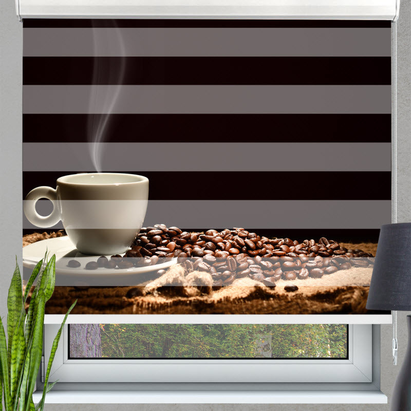 Doppelrollo mit Motiv: Kaffeetasse