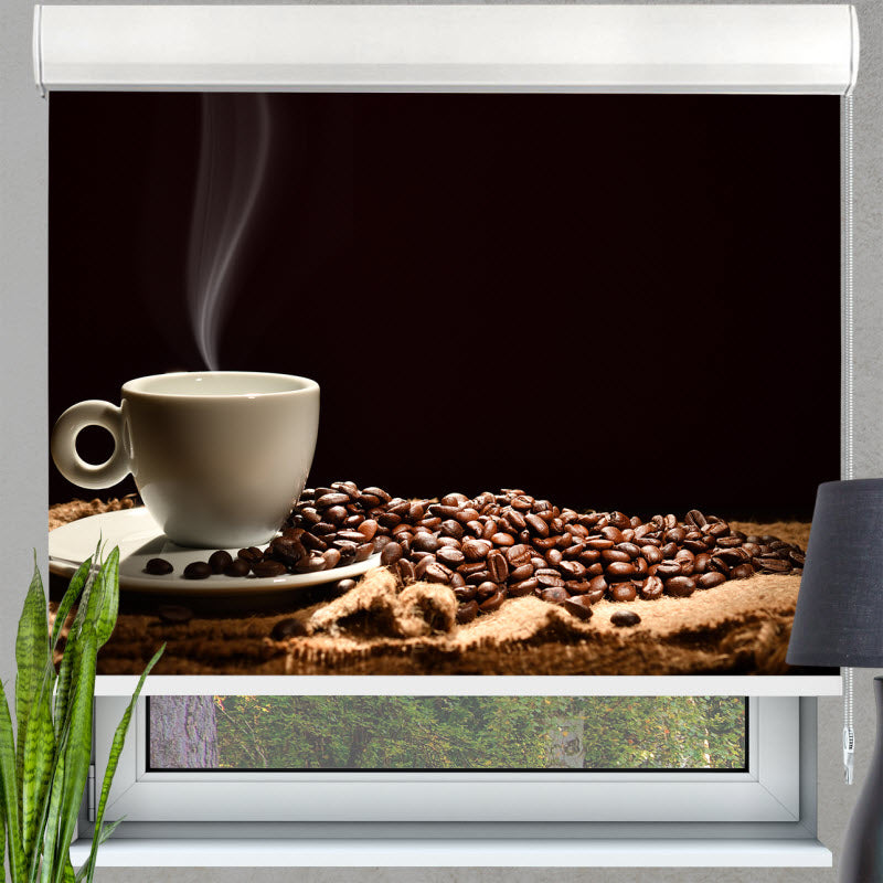 Kassettenrollo mit Motiv: Kaffeetasse