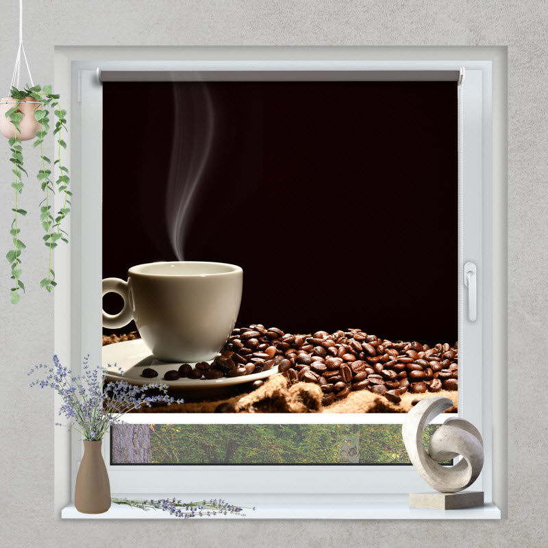 Klemmfix Rollo mit Motiv: Kaffeetasse