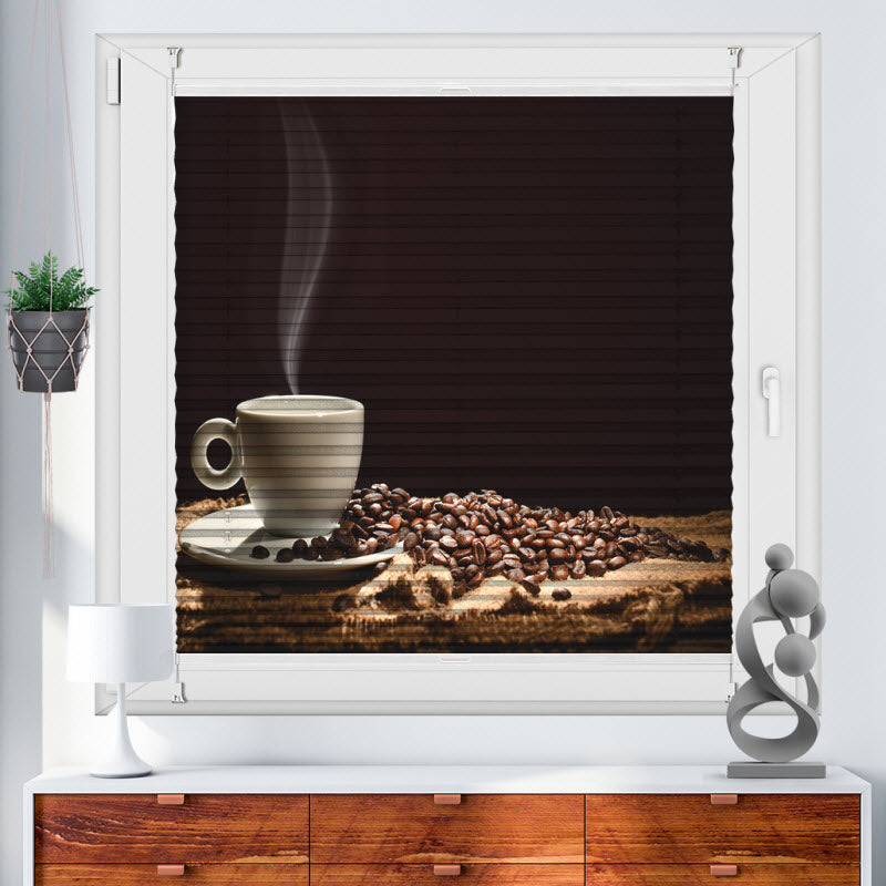 Plissee mit Motiv: Kaffeetasse