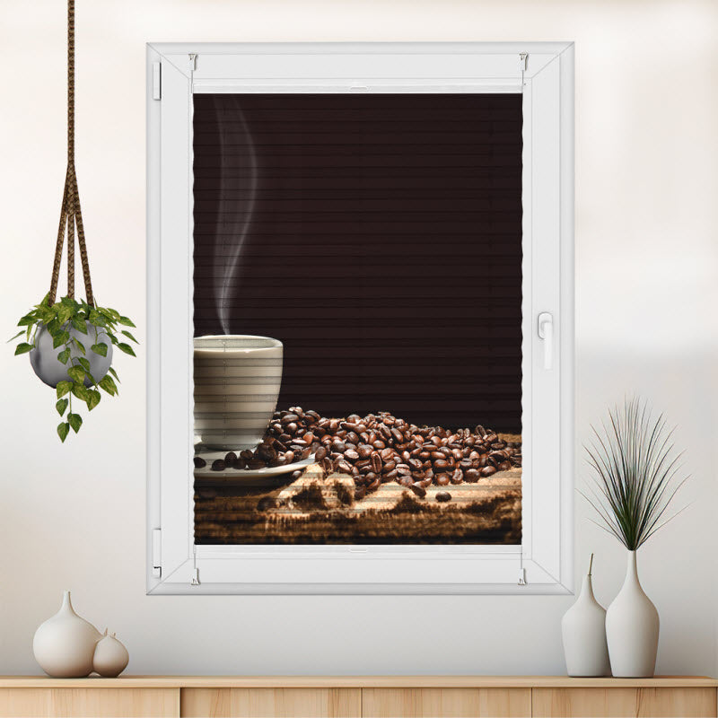 Plissee mit Motiv: Kaffeetasse