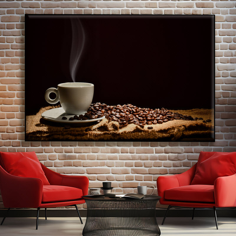 Textilspannrahmen mit Motiv: Kaffeetasse