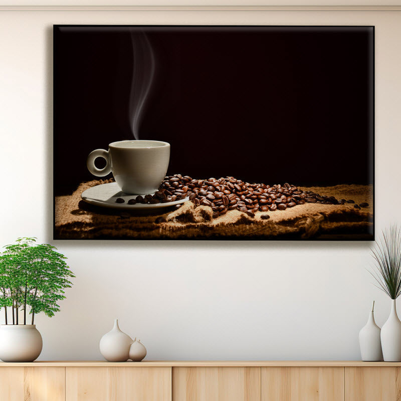 Textilspannrahmen mit Motiv: Kaffeetasse