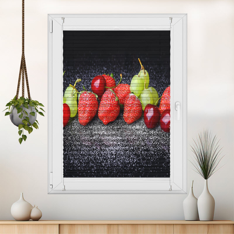 Wabenplissee mit Motiv: Obst