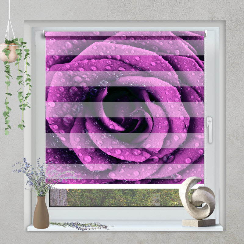 Klemmfix Doppelrollo mit Motiv: Lila Rose