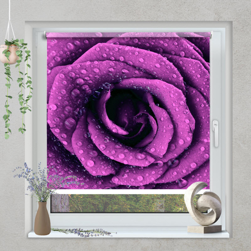 Klemmfix Rollo mit Motiv: Lila Rose