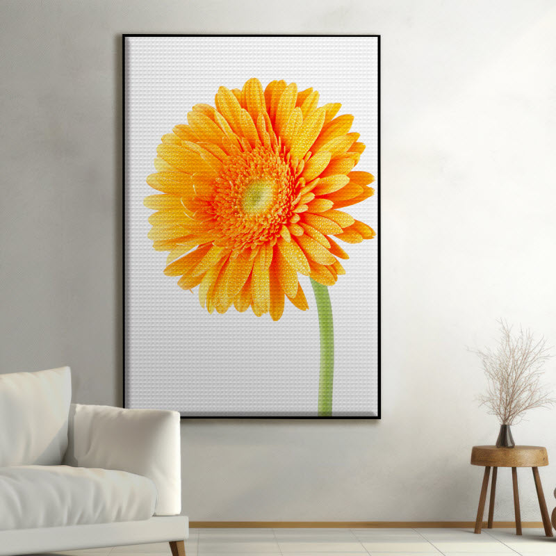 Akustikstoff mit Motiv: Orangene Gerbera