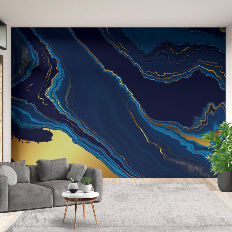 Tapete mit Motiv: Marmor Blau