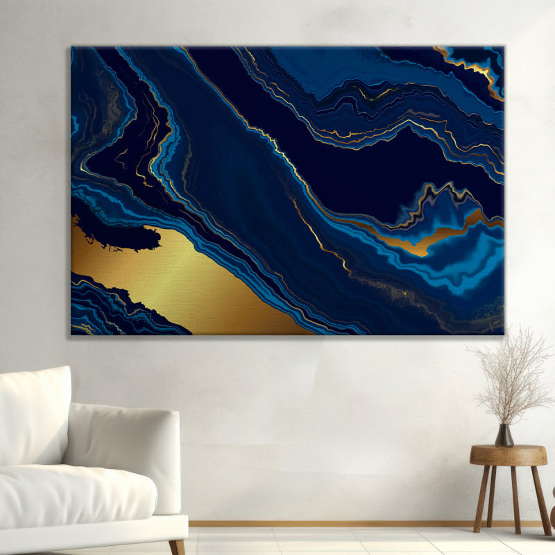Leinwand mit Motiv: Marmor Blau