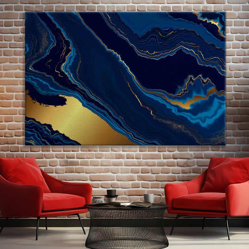Leinwand mit Motiv: Marmor Blau