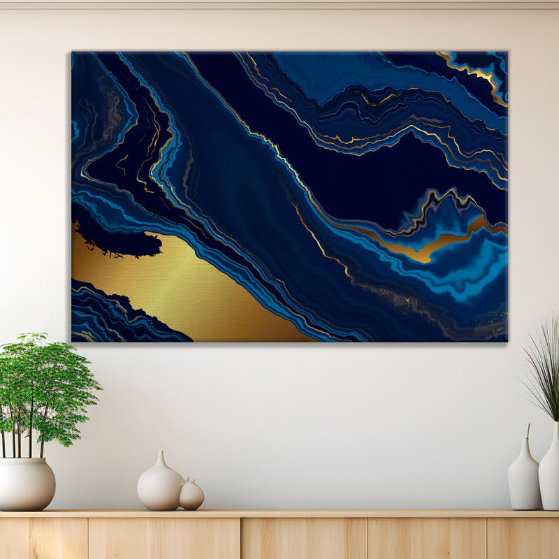 Leinwand mit Motiv: Marmor Blau
