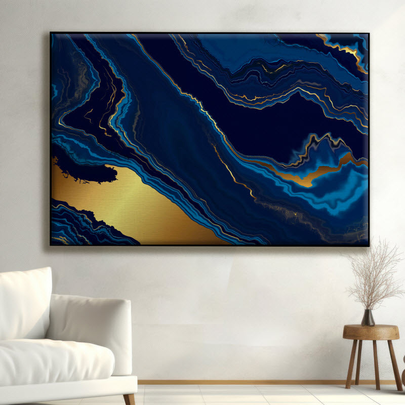 Textilspannrahmen mit Motiv: Marmor Blau