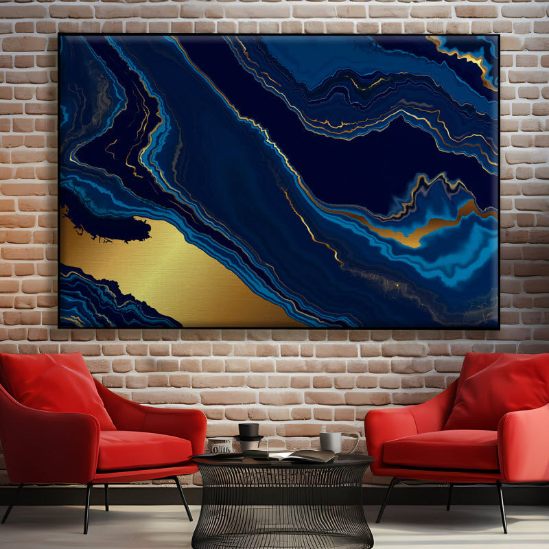 Textilspannrahmen mit Motiv: Marmor Blau