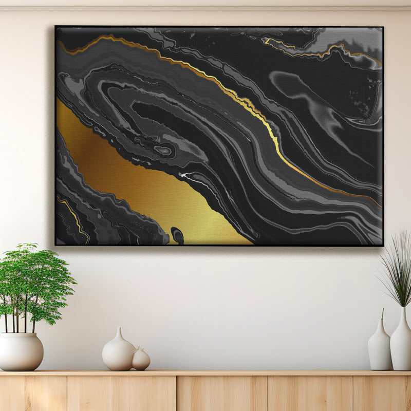 Textilspannrahmen mit Motiv: Marmor Schwarz