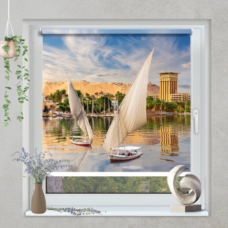 Klemmfix Rollo mit Motiv: Segelboot