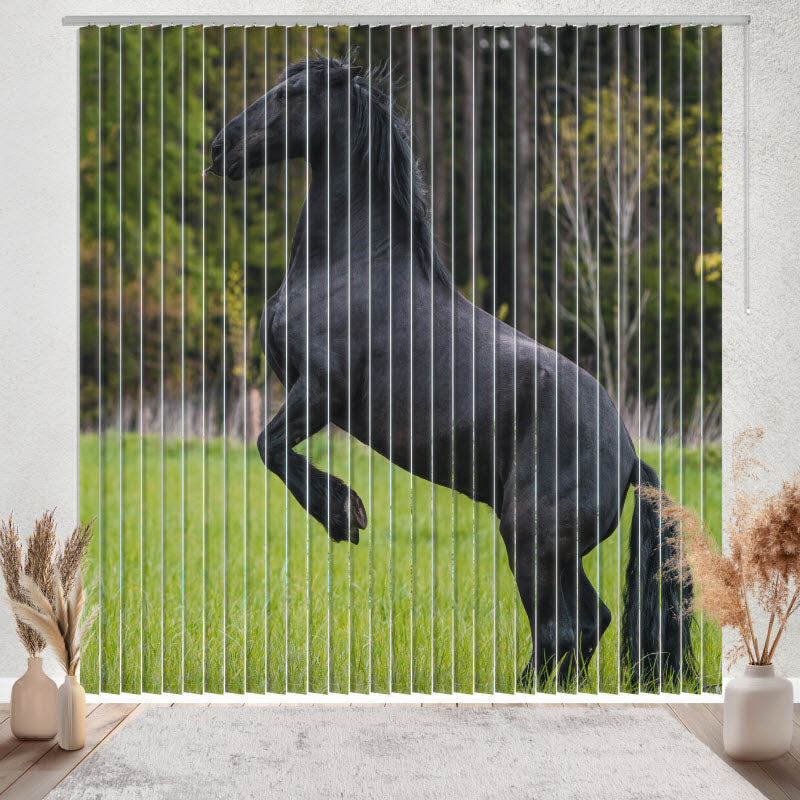 Lamellenvorhang mit Motiv: Schwarzes Pferd