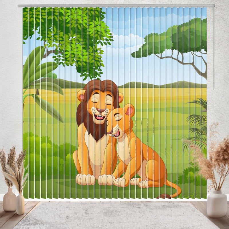 Lamellenvorhang mit Motiv: Löwen Kindlich