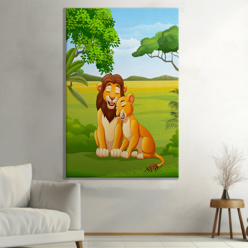 Leinwand mit Motiv: Löwen Kindlich