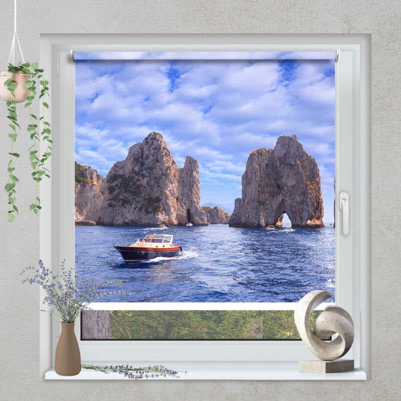 Klemmfix Rollo mit Motiv: Felsen