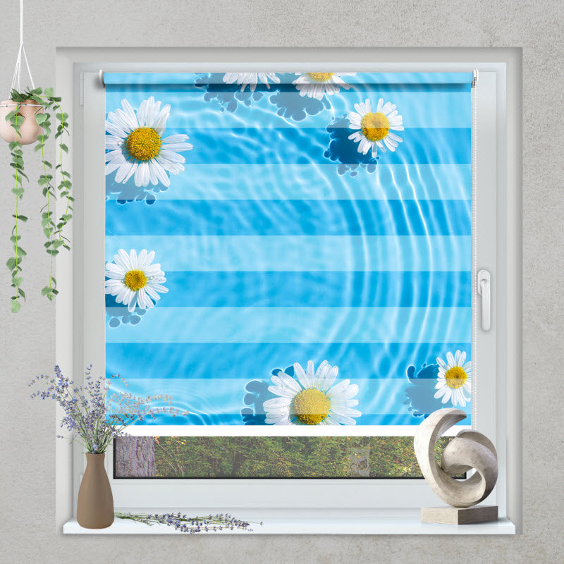 Klemmfix Doppelrollo mit Motiv: Gänseblümchen auf dem Wasser