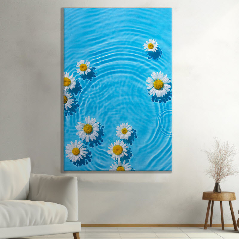 Leinwand mit Motiv: Gänseblümchen auf dem Wasser